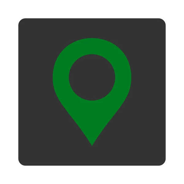 Carte géographique Marqueur plat vert et gris couleurs arrondi bouton — Image vectorielle
