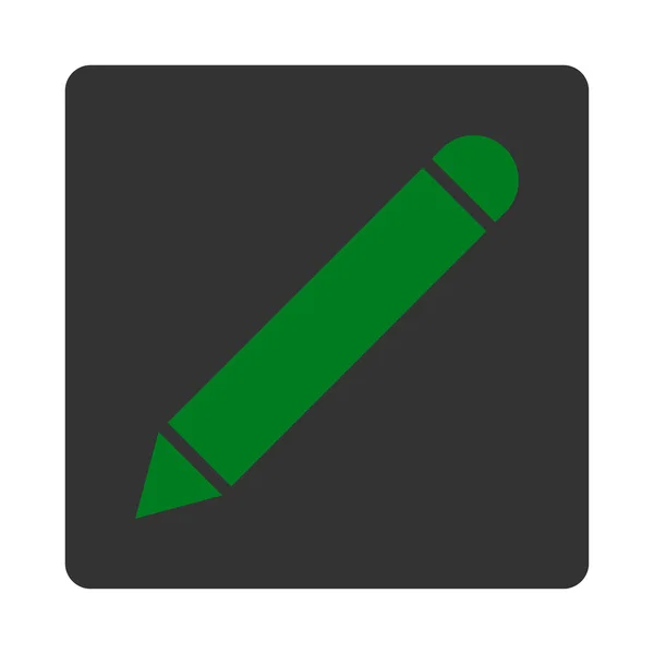 Kalem düz yeşil ve gri renkler düğmesini yuvarlak — Stok Vektör