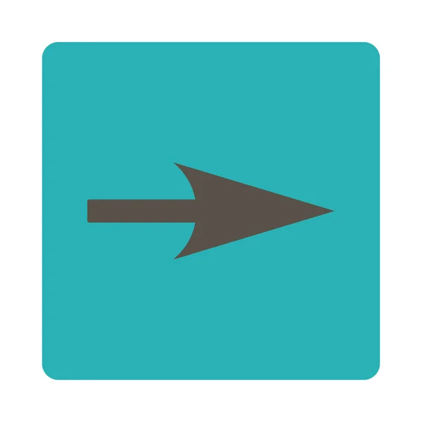 Flèche axe X plat gris et cyan couleurs bouton arrondi — Image vectorielle