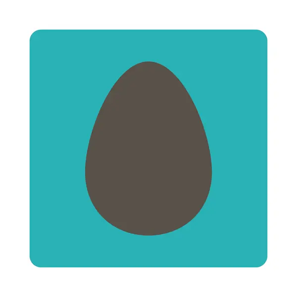 Oeuf plat gris et cyan couleurs bouton arrondi — Image vectorielle