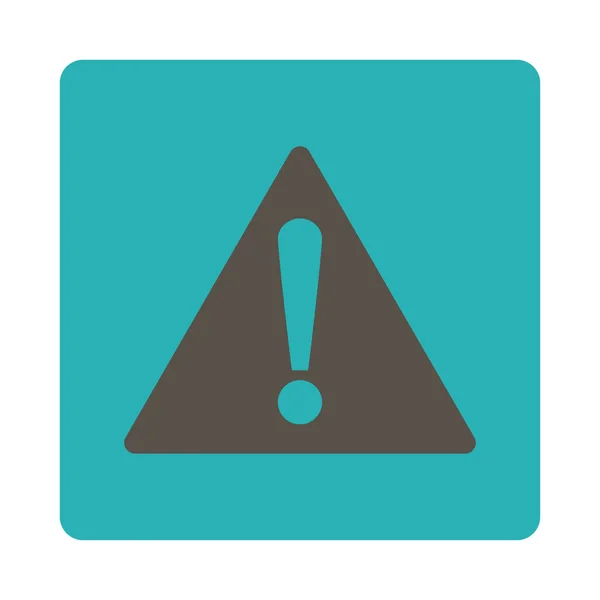 警告フラット グレーとシアン色の丸いボタン — ストックベクタ