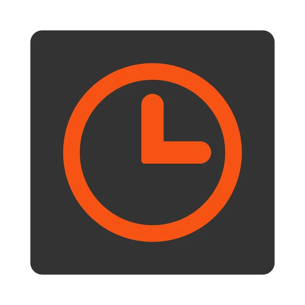 Relógio plana laranja e cinza cores arredondadas botão —  Vetores de Stock