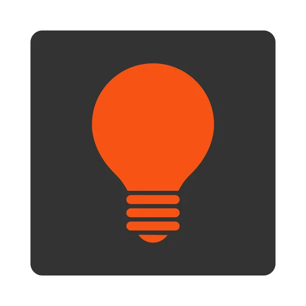 Elektrikli ampul yuvarlak düz turuncu ve gri renkler düğmesi — Stok Vektör