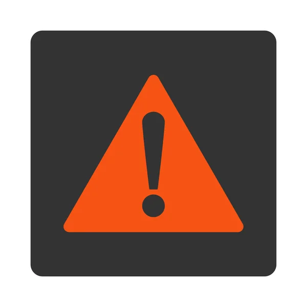 Varning platt orange och grå färger rundade knappen — Stock vektor