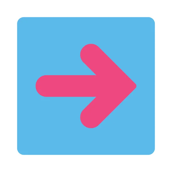 Seta Direita plana rosa e azul cores arredondadas botão — Vetor de Stock