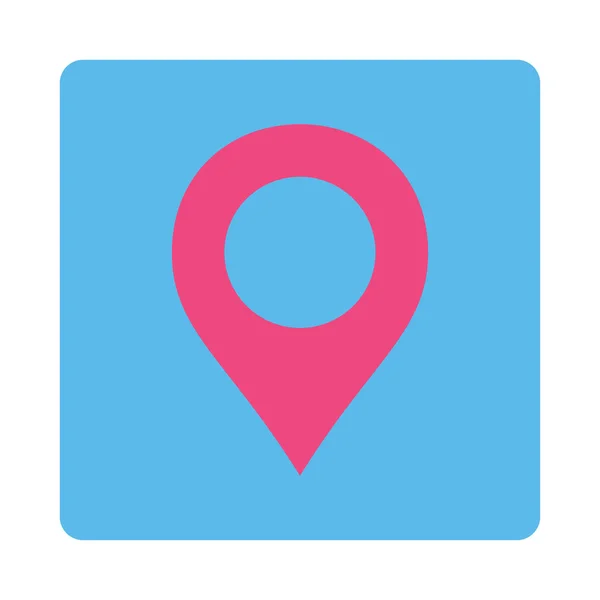Kaart van Marker plat roze en blauwe kleuren afgerond knop — Stockvector