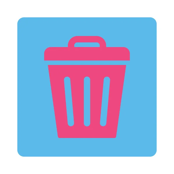 Trash Can flat pink and blue colors rounded button — Stock Vector