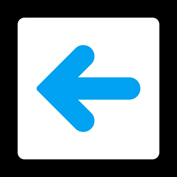 Freccia sinistra piatta blu e bianco colori arrotondato pulsante — Vettoriale Stock