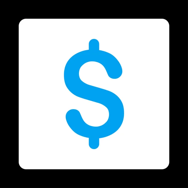 Dollar plat bleu et blanc couleurs bouton arrondi — Image vectorielle