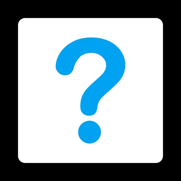 Question flat blue and white colors rounded button — Stock Vector