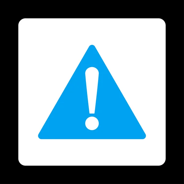 버튼을 둥근 플랫 파란색과 흰색 색상을 경고 — 스톡 벡터