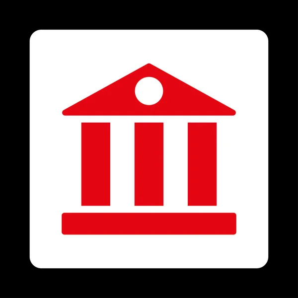 Банк плоский красный и белый цвета округлые кнопки — стоковый вектор