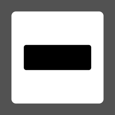 Düz siyah ve beyaz renkler düğmesini yuvarlak