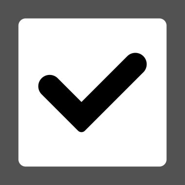 Yuvarlak düz siyah ve beyaz renkleri düğmesini Evet