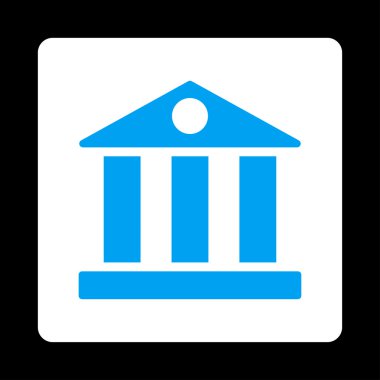 Banka düz mavi ve beyaz renkler düğmesini yuvarlak