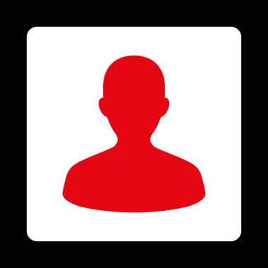 Kullanıcı düz kırmızı ve beyaz renkler düğmesini yuvarlak