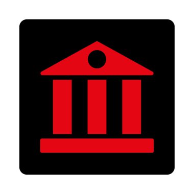 Banka yuvarlak düz yoğun kırmızı ve siyah renkleri düğmesini