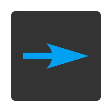 Ok ekseni X düz mavi ve gri renkler düğmesini yuvarlak