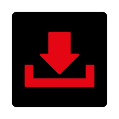 Yuvarlak düz yoğun kırmızı ve siyah renkleri düğmesini indir