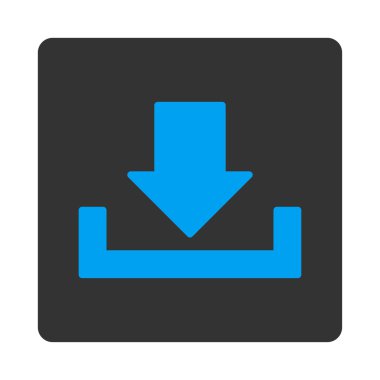 Yuvarlak düz mavi ve gri renkler düğmesini indir