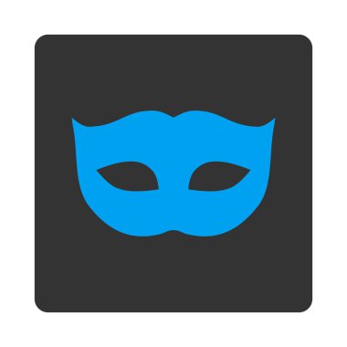 Gizlilik maskesi düz mavi ve gri renkler düğmesini yuvarlak