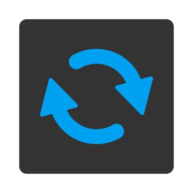 Yenile yuvarlak düz mavi ve gri renkler düğmesi