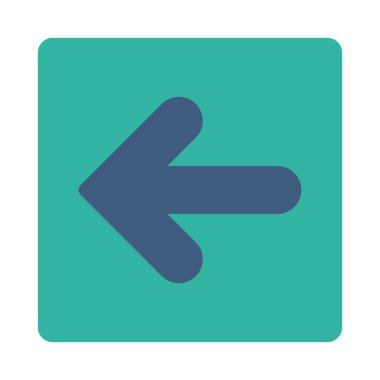 Ok sol düz kobalt ve yuvarlak mavi renkler düğmesi