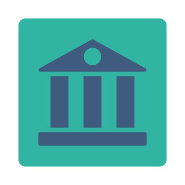 Banka düz kobalt ve yuvarlak mavi renkler düğmesi