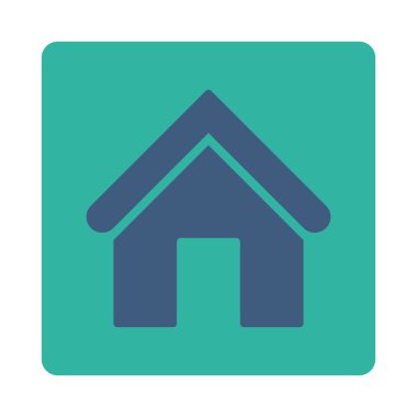 Ev düz kobalt ve yuvarlak mavi renkler düğmesi