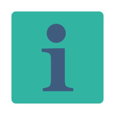 Bilgi düz kobalt ve yuvarlak mavi renkler düğmesi