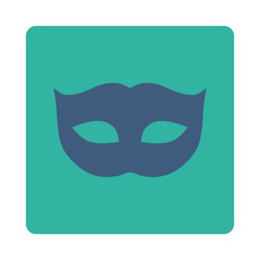 Gizlilik maskesi düz kobalt ve yuvarlak mavi renkler düğmesi