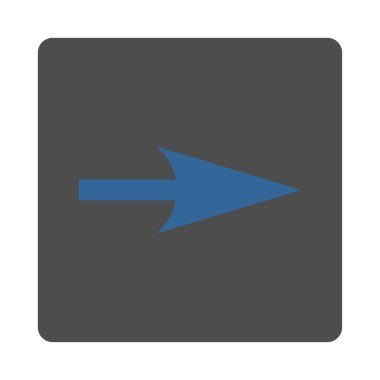 Ok ekseni X düz kobalt ve gri renkler yuvarlak düğmesi