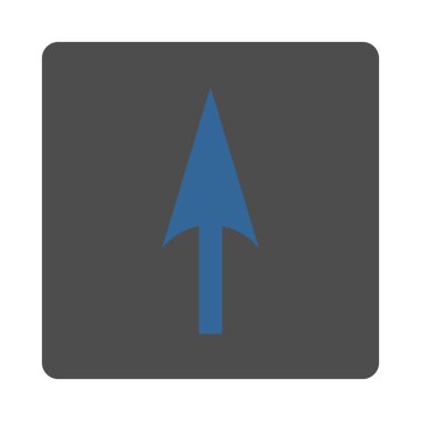 Ok eksen Y düz kobalt ve gri renkler yuvarlak düğmesi