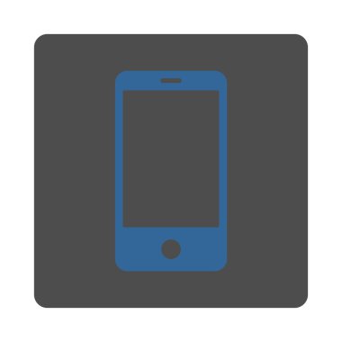 Smartphone düz kobalt ve gri renkler düğmesini yuvarlak