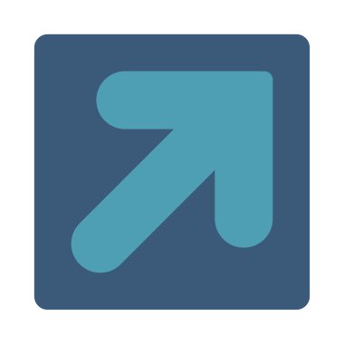 Ok yukarı sağ yuvarlak düz mavi ve mavi renkler düğmesi