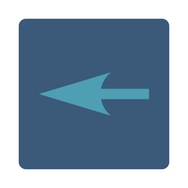 Keskin sol ok yuvarlak düz mavi ve mavi renkler düğmesi