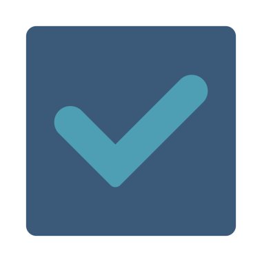 Evet yuvarlak düz mavi ve mavi renkler düğmesi