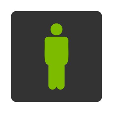 Adam düz eko yeşil ve gri renkler düğmesini yuvarlak