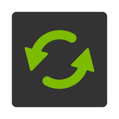 Saatin tersi yönde düz eko yeşil ve gri yenileme yuvarlak renkler düğmesi