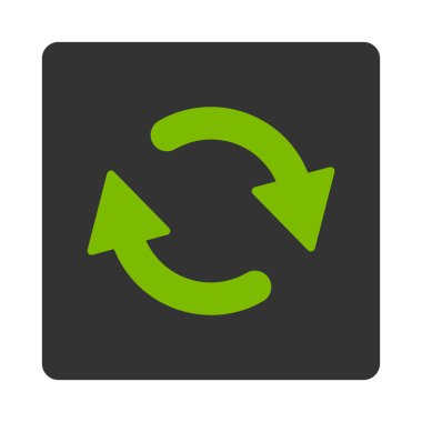 Yenileme düz eko yeşil ve gri yuvarlak renkler düğmesi