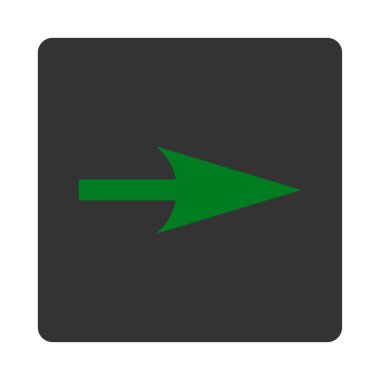 Ok ekseni X düz yeşil ve gri renkler düğmesini yuvarlak