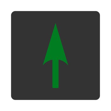 Ok eksen Y düz yeşil ve gri renkler düğmesini yuvarlak