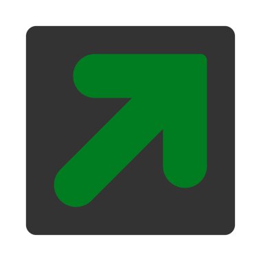 Ok yukarı sağ düz yeşil ve gri renkler düğmesini yuvarlak