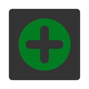 Yuvarlak düz yeşil ve gri renkler düğmesi oluşturma