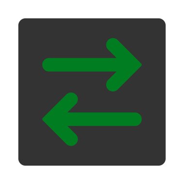 Fiske vurmak yatay düz yeşil ve gri renkler yuvarlak düğmesi