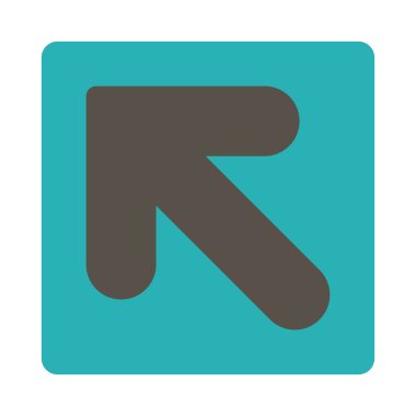 Ok yukarı sol yuvarlak düz gri ve mavi renkler düğmesi