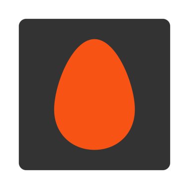 Yumurta yuvarlak düz turuncu ve gri renkler düğmesi