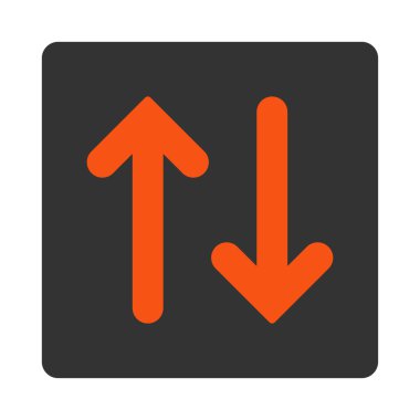 Fiske vurmak dikey düz turuncu ve gri renkler yuvarlak düğmesi