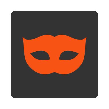 Gizlilik maskesi yuvarlak düz turuncu ve gri renkler düğmesi