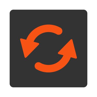 Yenile CCW yuvarlak düz turuncu ve gri renkler düğmesi